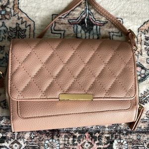 Soft and pretty pastel pink crossbody bag